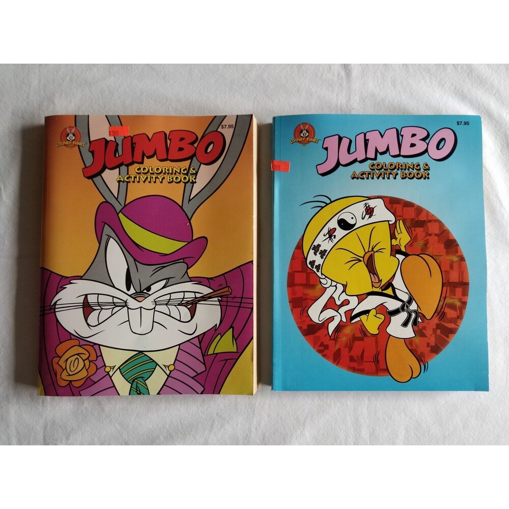 Lot of 2 1998 Landoll’s LOONEY TUNES Jumbo Coloring & Activity Books Unused USA